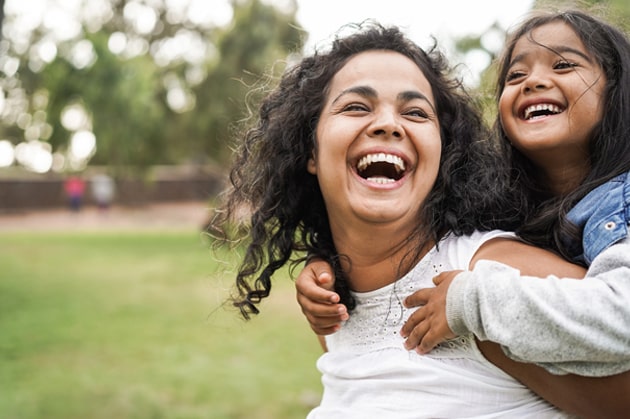 Mother smiling